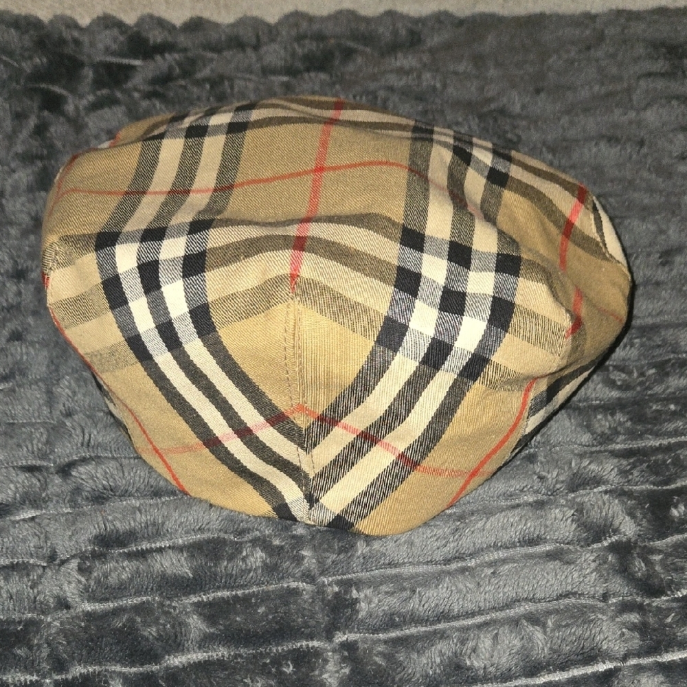 Burberry Tan Plaid Newsboy Cap - Picture 4 of 4